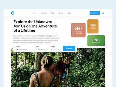 Travel Landing Page adventure booking minimalist modern simple travel ui web design website