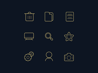 Monoline Icon Design (File Manager Icon) app design graphic icon illustration logo simple ui ux vector web