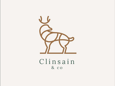 Clinsain & Co apparel clothing deer design freelance logo minimalist pastel