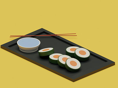 Sushi Platter 3d blender blender3d lowpoly sushi