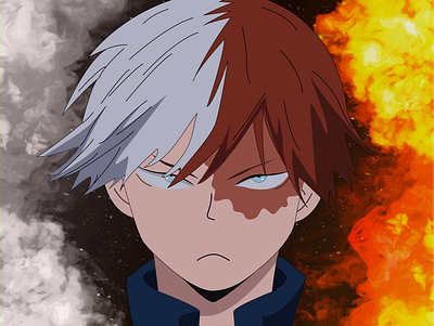 Todoroki Shoto anime design figma illustration todoroki vector art