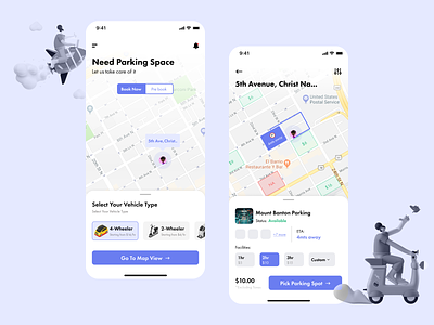 Parking App Concept-1 app design design ios design parking app ui ui design uiuxdesign