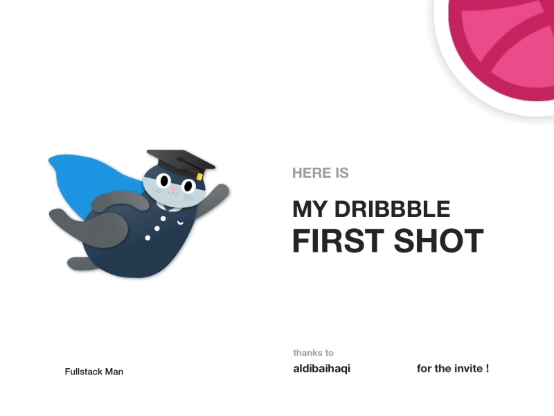 Hello Dribbble ! animation character debut design vector