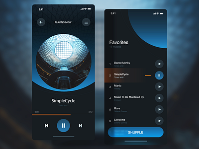 Rebound of Simple Music Player app branding design flat interface design mobile music music app music player player ui ui
