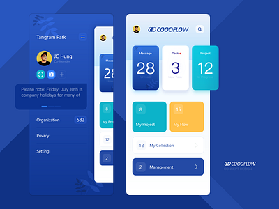 Project management application - version B adobe xd app app design blue branding daily 100 daily 100 challenge design flat flow interface design mobile project task task management ui