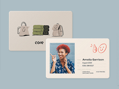 Cove Youth Hostel ID Cards card card design hostel identity identity branding illustration youth