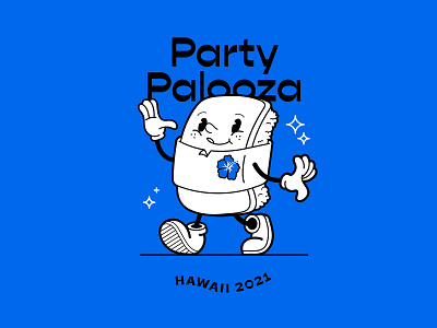 Party Palooza art cartoon character hawaii illustration illustrator spam musubi vancouver vector