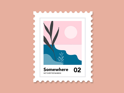 Somewhere Not Over The Rainbow 02 blue canada design flat illustration illustrator pink stamp vancouver vector
