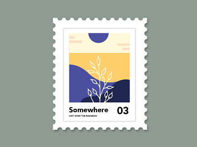 Somewhere Not Over The Rainbow 03 blue canada design flat illustration illustrator stamp vancouver vector yellow