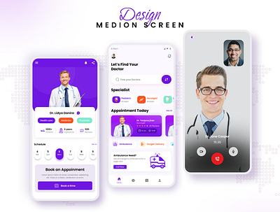 Medion - Online Appointment & Medical iOS App app design doctor appointment app graphic design mobile app mobile app design online doctor app ui ux
