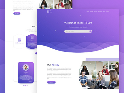 Agency Web Landing Page agency attractive business cool cool color landing page minimal psd psd template simple uiux web design