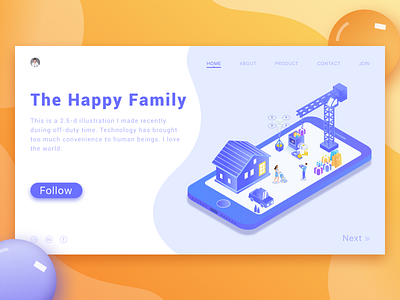 Web Illustrations 2.5d design happy happyfamily icon illustration interface ui ux web webpage