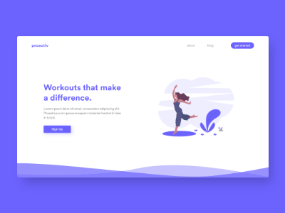 Fitness website landing page graphic minimal ui ux