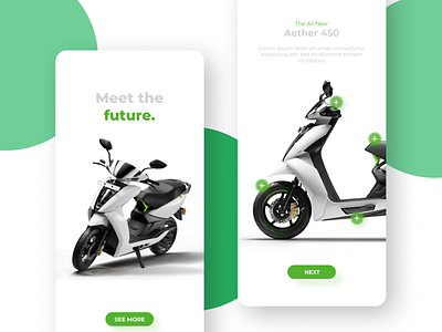 Electric Scooter Product Page C app branding graphic minimal minimalism ui ui design ux