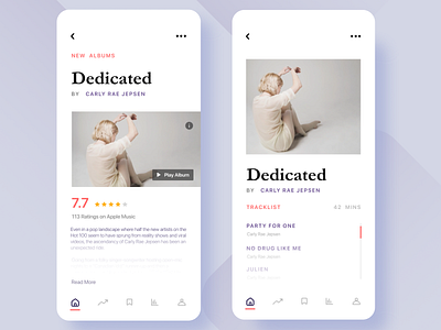 Music App Concept 2018 2019 2019 trend app appui design graphic ios minimal mobile modern music music app music player rating trend typography ui ui design ux