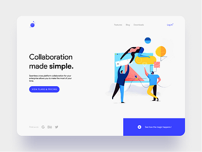 Collaboration Platform Landing Page branding illustration minimal minimalism typography ui ui design ux vector