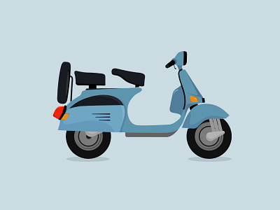 Scooter bike blue illustration scooter scooters two wheeler vector vespa vintage