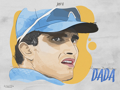 Sourav Ganguly - Fan Art celebrity cricket face ganguly illustration portrait sketch sports
