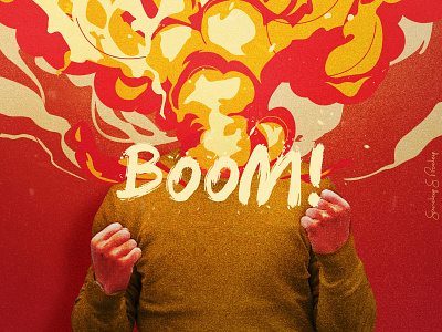 Frustration boom brain explode explosion fire flames frustration illustration red scream