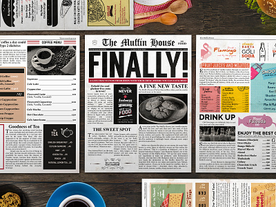Restaurant Menu Design - Newspaper Theme
