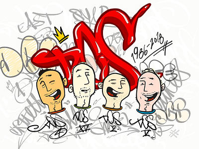 DCS characters drawing graffiti illustration