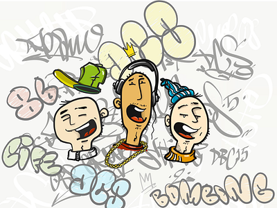 The dudes! characters drawing graffiti illustration painting