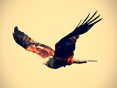 Milvus milvus. Red kite. animal bird eagle geometry hawk kite low poly milvus prey red triangles trianimal