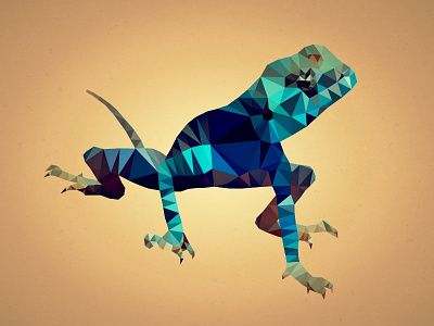 Agama sinaita. Lizard. agama animal blue geometry lizard low poly reptile