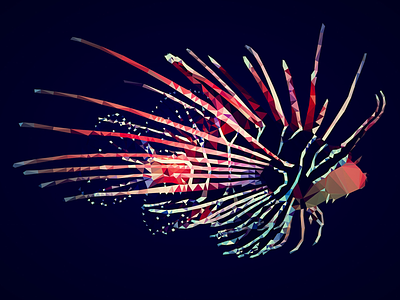 Clearfin lionfish animal animalia clearfin fish geometry lionfish low poly triangles water