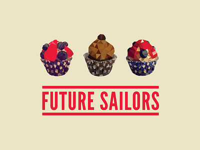 Future Sailors bakery berry brand cupcake logo logotype muffin