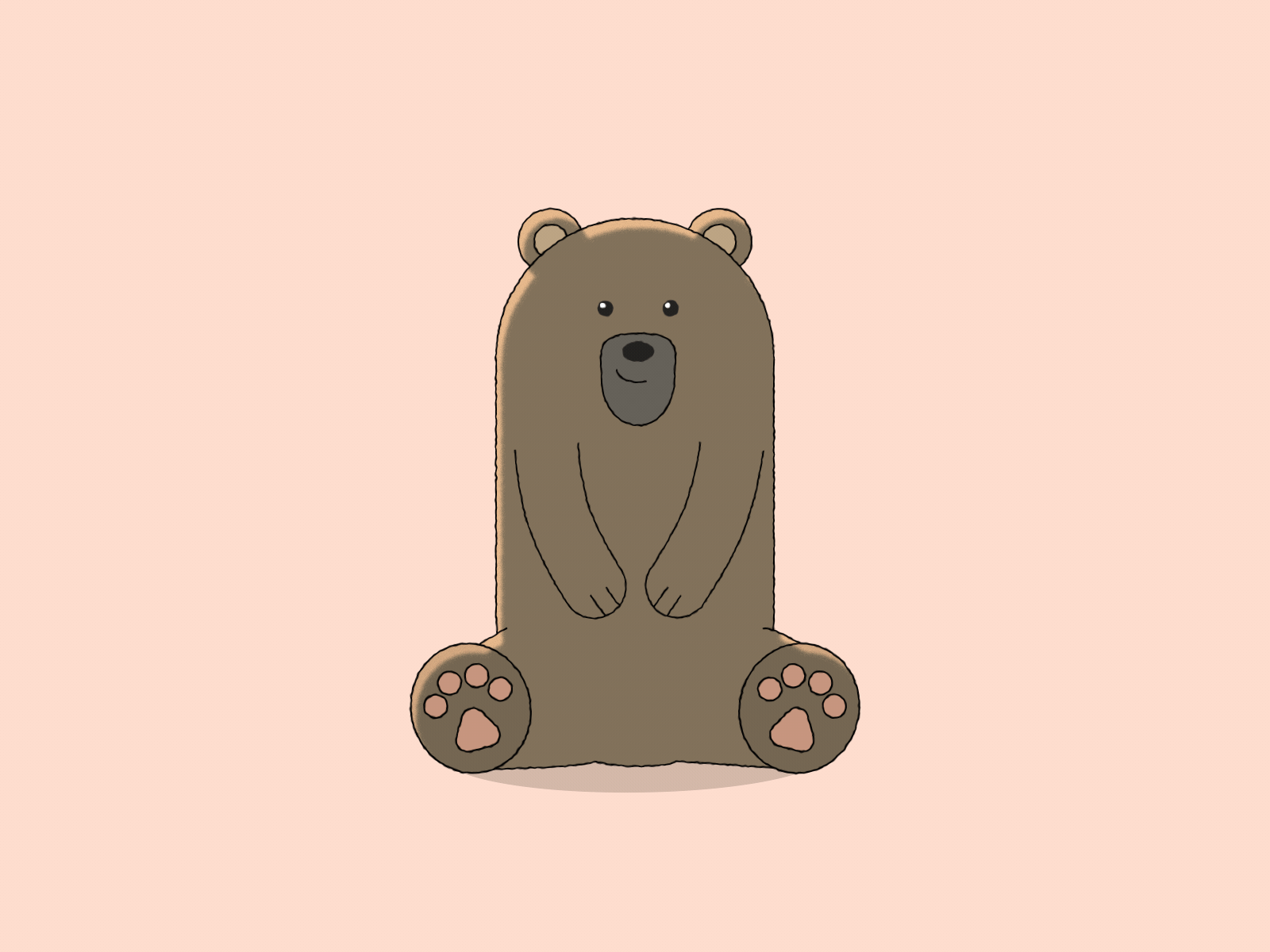 Waving Bear 2d 2danimation aftereffects animal animation animation 2d bear character characteranimation characterdesign cute funny