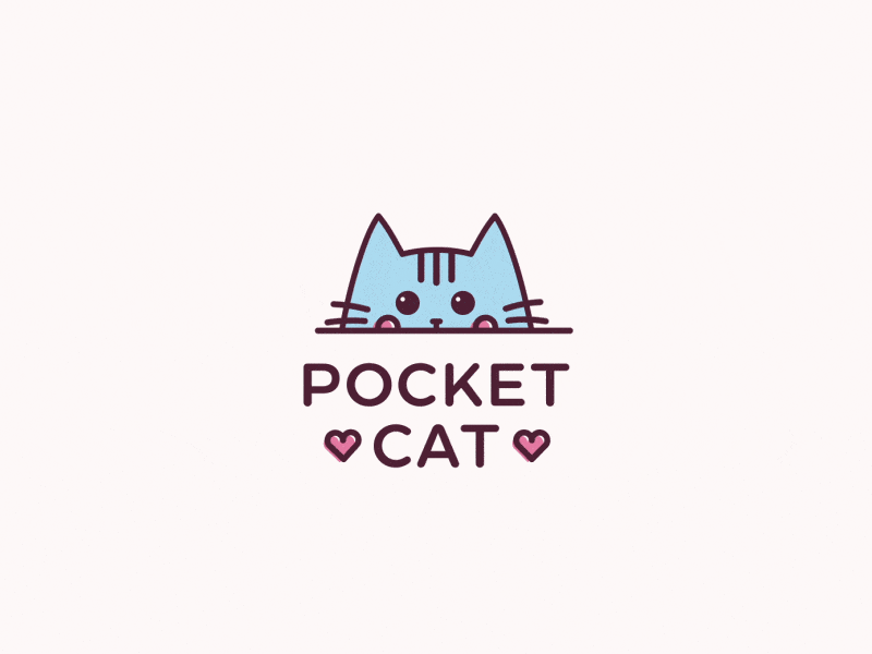 Pocket Cat Animated logo aftereffects animal animation cat cat animation cats character animation cute logo logo animation logoanimation loop