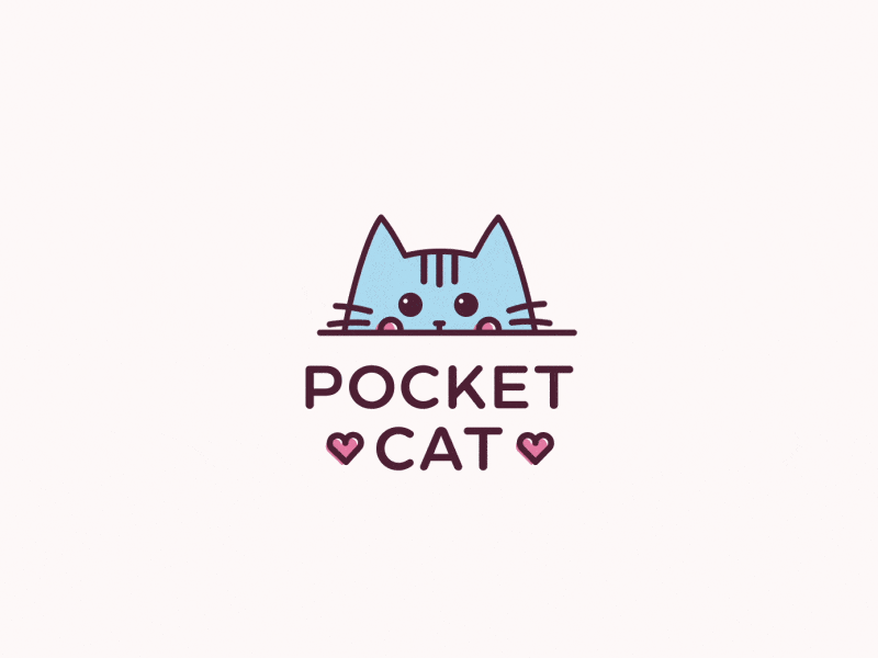 Pocket Cat Animated logo by Víctor Villamarín on Dribbble