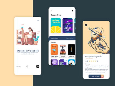 Book Application - Concept app art book book app branding clean clean design concept design flat graphic graphic design illustration minimal mobile mobile app mobile ui ui ux web