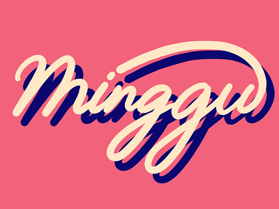 Minggu branding flat illustration lettering letters logo logotype typography