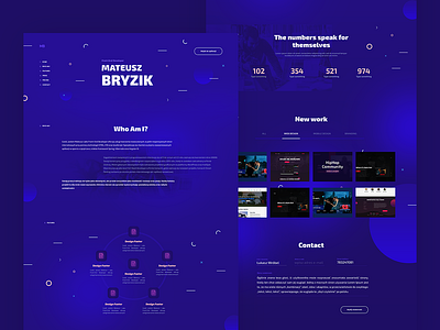 Portfolio for Front-End Developer - Mateusz Bryzik blue colours design portfolio website