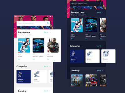 Gaming Store - Concept app clean colours design modern ui web