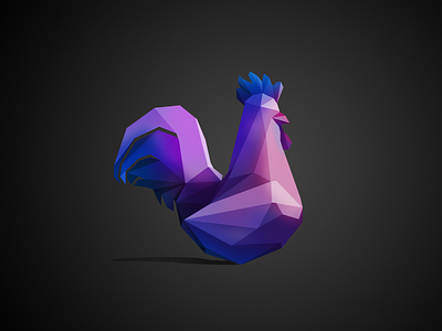 Rooster Logo concept logo polygon rooster