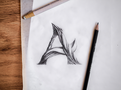 A a curves drawing letter lettering muscle pencil