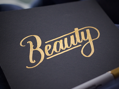 Beauty brush cursive gold hand lettering lettering marker metallic script sharpie typography