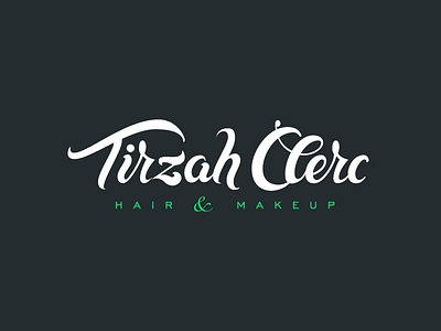 Tirzah Clerc branding calligraphic hair identity lettering logo script