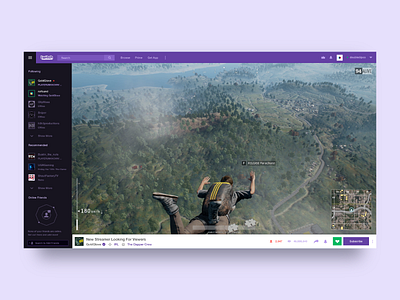 Twitch Desktop Site (Exercise Only) app desktop practice streaming twitch ui ux