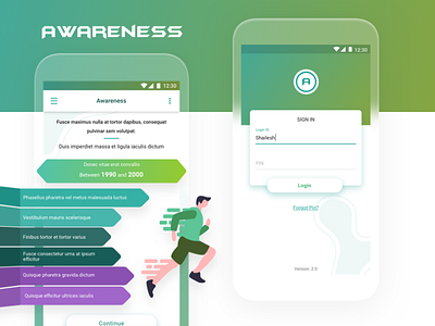 Awareness Mobile app UI design