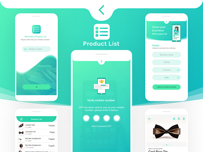 Product list Mobile UI design