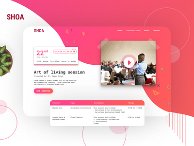 Event Shoa website design