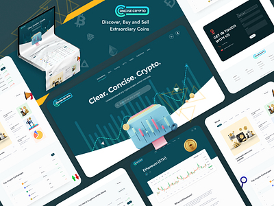 Concise Crypto Currency - Website design | Landing page branding coin crypto cryptocurrency currency design graphic design landing landingpage design page ui ux design web web ui webdesign website