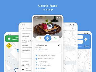 Google re-design design google map material mockups redesign sketch