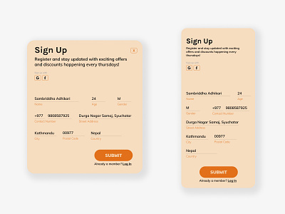 Sign Up Page - Desktop and Mobile figma kathmandu login nepal sign up form signup ui design uiux uxdesign