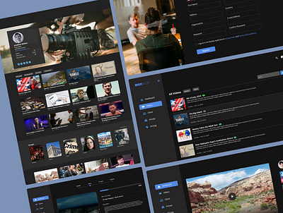 BOXKLIP - Video Storage Platform to show your work to Clients branding client customer darkmode design halmstad kathmandu nepal player profile sweden ui uiux userinterface ux video