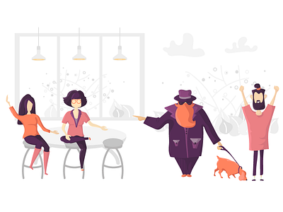 Team business character coworking detective dog illustration people team teamwork vector young